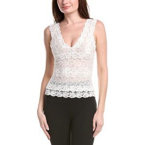 Josie Natori Womens  Rose Parfait Allover Lace Tank, White